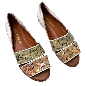 Rebecca Minkoff boho sadie multicolor two trap open toe flats size 6 M